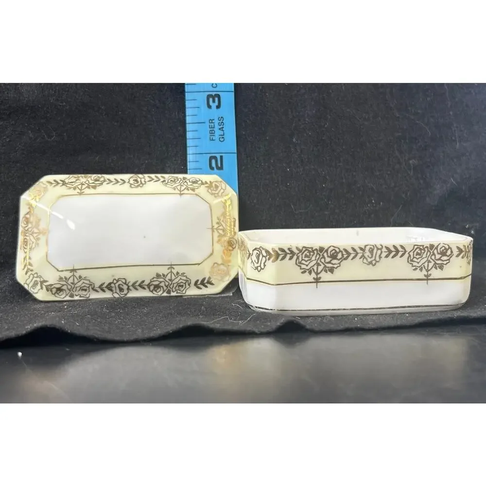 Victorian Porcelain Trinket Box With Lid